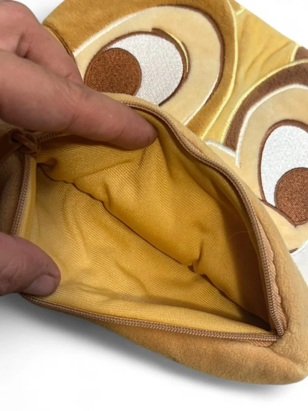 Disney Chip 'n Dale Plush Pouch Case Toast Sandwich Double Sided Face Zippered